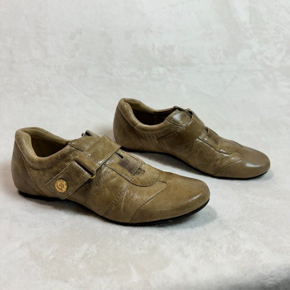 ECCO Women's 38 Elastic Strap Brown Leather Slip-On Comfortable Shoes - Picture 1 of 16